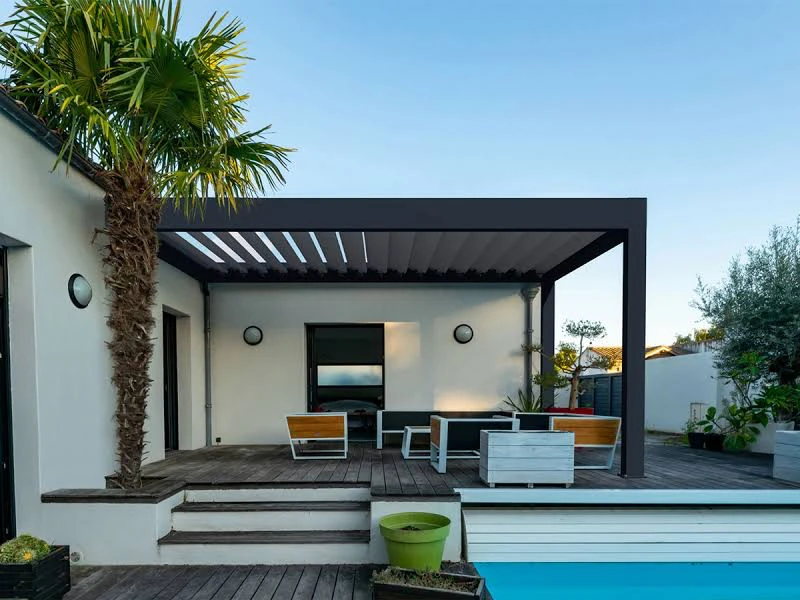 Espace Habitat Grand Est Menuiserie intérieure - Pergola bioclimatique automatique aluminium Forbach Saint Avold Metz - Thionville Nancy 5